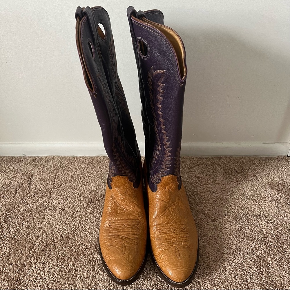 Nocona Brown and Black Cowboy Boots - Picture 4 of 8